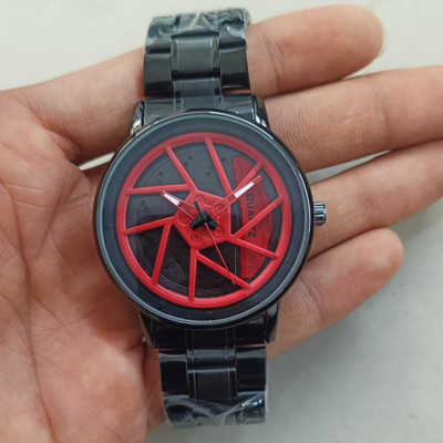 EMPERO Watch 3D Rotating Spinning Watch Quartz Men Rim Car Wheel Watches Analog Watch  - For Men