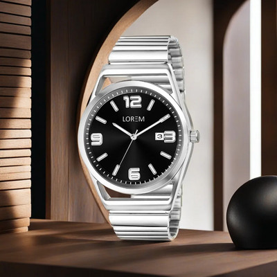 LOREM LR153 Black Dial Date Function Casual-Formal Premium Collection Analog Watch  - For Men