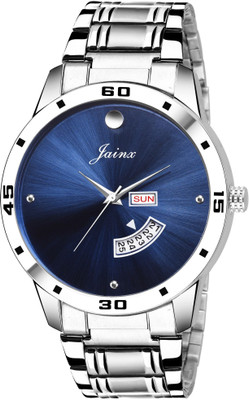 JAINX Day & Date Function Blue Dial Steel Chain Analog Watch  - For Men