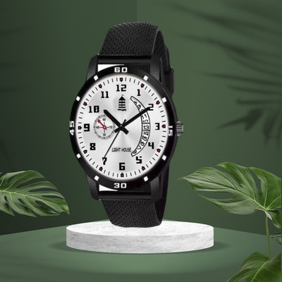 light house Black Trending Day & Date Functioning Quartz Analog Watch for Men & Boys Analog Watch  - For Men
