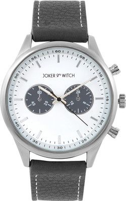 Joker & Witch Spectra White Dial Grey PU Strap Watch Analog Watch  - For Men