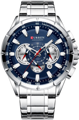 Curren CR-8363-Silver Blue No Series Analog Watch  - For Men