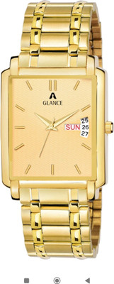 Aglance 1506YM02 Golden dial 1506YM02 G Master Piece of Square with Day & Date Functions Analog Watch  - For Men