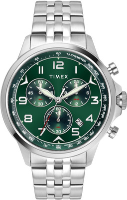 TIMEX TWEG25100 Green Round Dial Chronograph Quartz Analog Watch  - For Men
