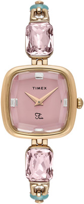 TIMEX TWEL21203 TIMEX Fria Pink Square Dial Analog Watch  - For Women