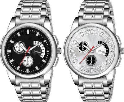 SHURAI round dial style watch combo Black & White Dial Boys and Men Analog Watch  - For Men