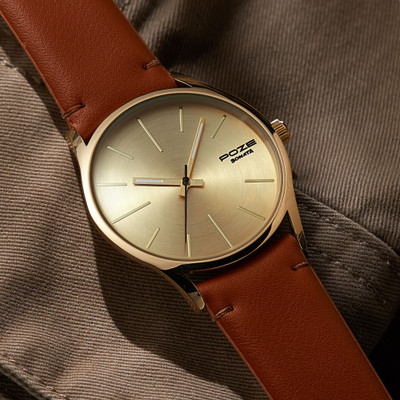 SONATA Poze Men Analog Gold Dial Yellow Strap Analog Watch - For Men