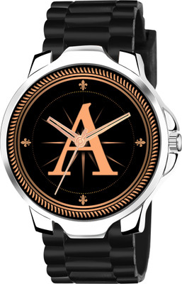 FEMEO ALPHA-A-3K-SIL-BK-CDBLK-2 Alpha Heritage Collection A Black Strap Watch for Man & Boys Analog Watch  - For Men
