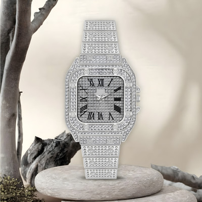 Timofy Stylish Silver Analog Watch for Men Boys Casual Party Wear Diamond Luxe Series Analog Watch  - For Boys