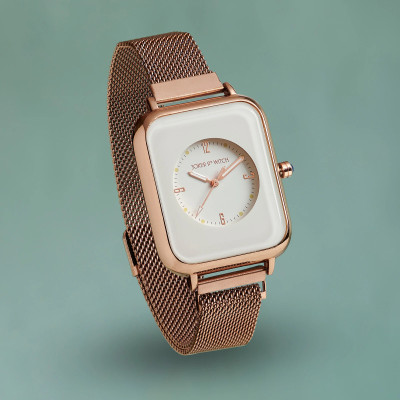 Joker & Witch Joker & Witch Utopia 35mm White Dial 18mm Rose Gold Steel Mesh Watch for Women Analog Watch  - For Women