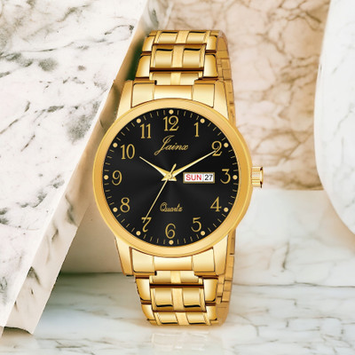 JAINX Premium Golden Day and Date Feature Analog Watch  - For Men