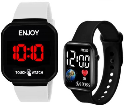 SKIVIEI F-TC1020 Combo Set Pack of 2 Automatic Waterproof Digital Watch  - For Boys & Girls