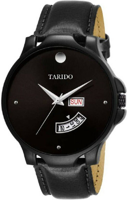 house of common 1987SL01 Day&Date new generation black dial black leather strap day & date working Analog Watch  - For Men