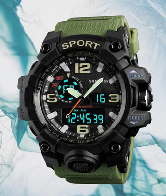 AWEX SKM 1155 Green Multi-Purpose Sports Watch with a Green Strap Analog-Digital Watch  - For Boys