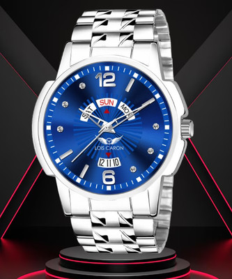 LOIS CARON LCS-8343 Day & Date Functioning Steel Strap New Quartz Analog Watch - For Men Analog Watch  - For Men