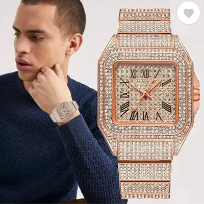 AMSSTYLE G18 Rose Gold Crystal Timepiece Analog Watch  - For Men & Women