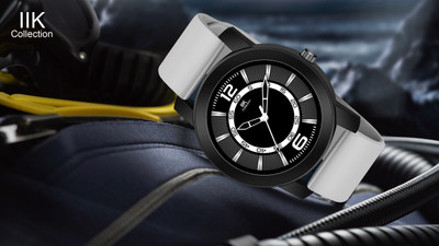 IIK Collection IIK-937M Silicon Strap Watch for Men Round Dial with Adjustable Flexible Silicon Strap Analog Watch  - For Men