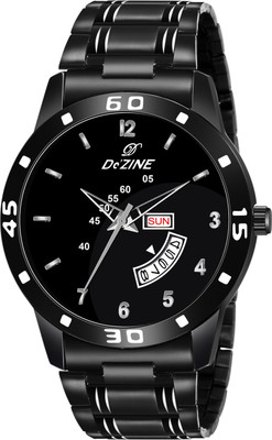 Dezine Black Dial Day Date Display Analog Watch  - For Men