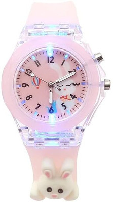 SALINA Kids-Rabbit Salina Unisex Pink Printed Dial Pink Glow in Dark Strap Analog Watch  - For Boys & Girls
