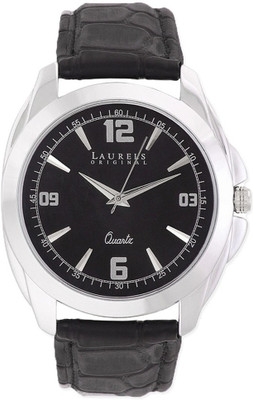 LAURELS Lo-Colors-1013 LAURELS Black Leather Strap Men's Watch Analog Watch  - For Men
