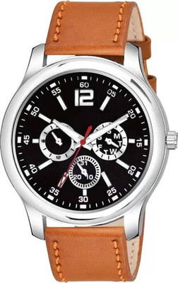 SUBERA 3D-Rounded Cut Oval Dial-Orange Strap DailyWear 3D-Rounded Cut Oval Dial-Orange Strap DailyWear Analog Watch  - For Men