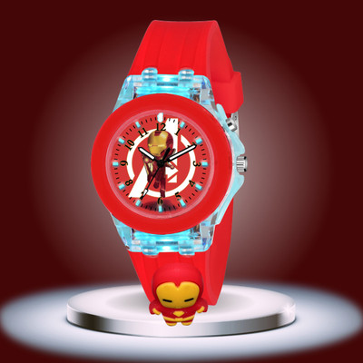 Scarter Stylish Red Dial Multicolor Light 3D Cartoon Character Kids Analog Watch  - For Boys