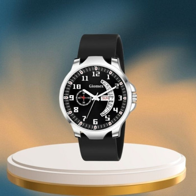 Giomex Attractive Design Black Smile Silicon Black Strap Analog Watch Analog Watch  - For Men