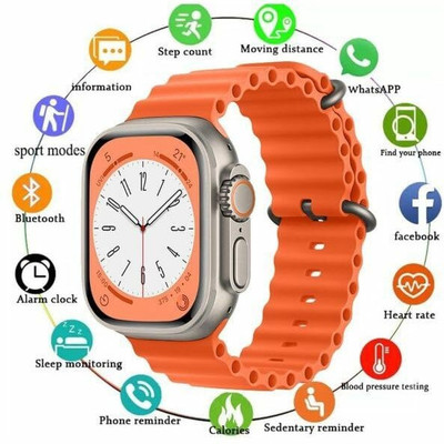 Wookt T900 smart watch & S8 4G network Android System T800 Ultra T6 Smartwatch Smartwatch(Orange Strap, Free Size)