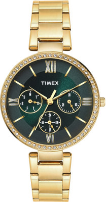 TIMEX TWEL18708 TIMEX Green Round Dial Analog Watch  - For Women