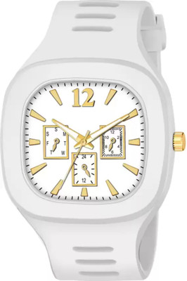 TERIZLA MR-21 38024TR25 Minimalists White Analog Square Dial Sporty Casual & Stylish Look Analog Watch  - For Boys