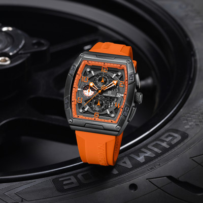 NAVIFORCE NF8052 Orange Luminous Hollow Dial with three chrongraph function Analog Watch  - For Men