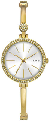 TIMEX TWEL18405 Fria Silver Round Dial Analog Watch  - For Women
