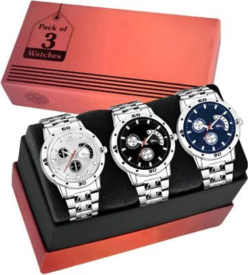SHURAI Stainless Steel Attractive Multicolor Dial Combo Premium Collection Analog Watch  - For Men