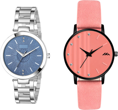 Fentex Trending combo analog watch with one leather and one Stainless Steel strap watch Trending combo analog watch with one leather and one Stainless Steel strap watch Analog Watch  - For Girls
