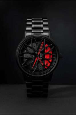 OLEXP Men car wheel watch with spinning car rim red Kuber enterprises analog red wheel watch Analog Watch  - For Boys