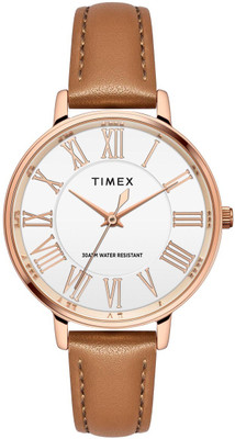 TIMEX TWEL19105 Silver Round Dial Quartz Analog Watch  - For Women