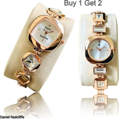 Daniel Radcliffe DRW0027-32 Rose Gold Finish Bracelet Strap Stone Studded Analog Watch  - For Women
