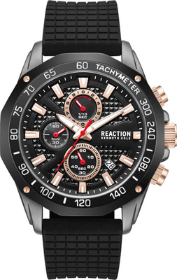 Kenneth Cole Reaction New Collection Chrono 3 Eyes Date Black Round Dial Analog Watch  - For Men