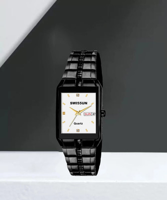 SWI55UN SW-9172 ScratchResistant Water Resistant Branded Black Chain Quartz Hands Watch For Men Analog Watch  - For Men