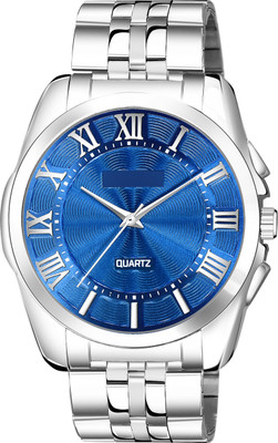 Akashratit LR126 Blue 3D Roman Stainless Steel Analog Watch For Men Analog Watch  - For Men