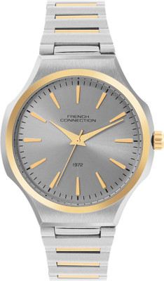 French Connection New Collection Men's Analog Grey Watch | Grey Sunray Textured Dial Analog Watch  - For Men
