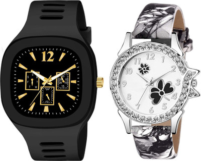 Layster Rozti High Quality Casual Formal Ladies Gents Watch For Girls & Boy’s Set Of 2 Analog Watch  - For Couple