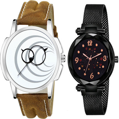 VARNI ENT Varni Enterpraise two classic-style analog metal or Leather straps and simple. Analog Watch  - For Couple