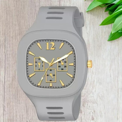 THMT Grey Dial & Grey Silicone Strap TRENDING MILLER Wrist Watch For Boys Analog Watch  - For Men