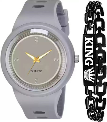 blutech NEW ARRIVAL BLACK KING BRACELET WITH Grey DIAL AND MESH STRAP SPORTY LOOK Analog Watch  - For Boys
