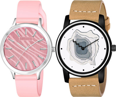 TVILLA Pink Designer Silicone Belt MZ-LR351 Analog Watch  - For Men & Women