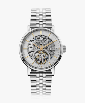 Ingersoll I05803B Mechanical Automatic Silver Skeleton Dial With Lifetime Warranty Analog Watch  - For Men