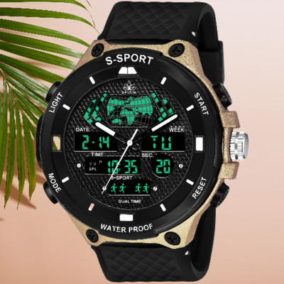 Reborn 9084 DUAL TIME Analog-Digital Watch  - For Men