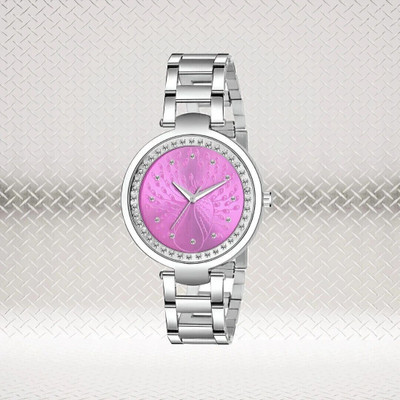MAHAVIRA COLLECTION MT_208 Studded Diamond Premium Quality Wrist Pink Women professional watch Analog Watch  - For Girls