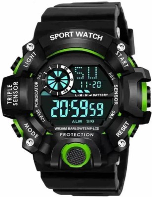 TAIFUN C Shock Green Watch New Generation Black LED Display Top Latest Design In Market Digital Watch  - For Boys